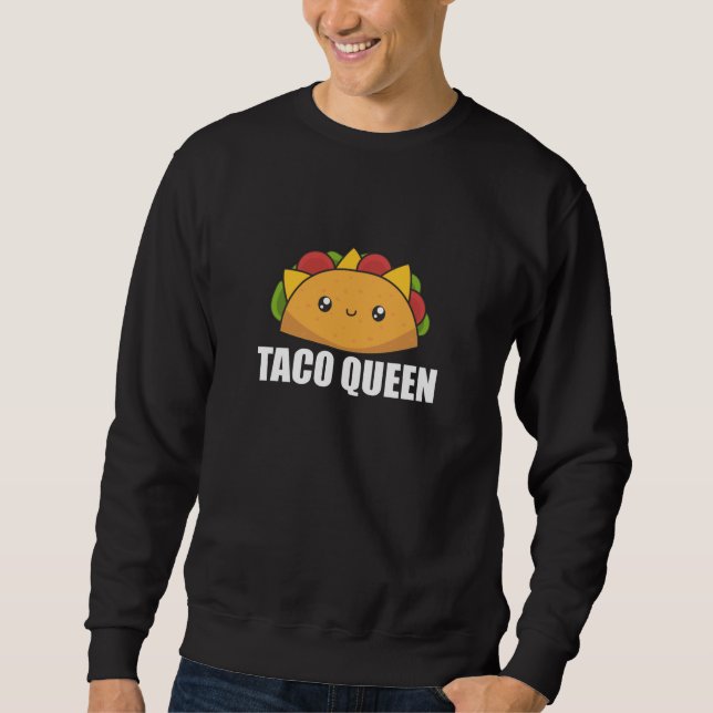 Taco Queen Cinco De Mayo Tacos Funny Lång Ärmad Tröja (Framsida)