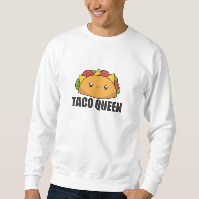 Taco Queen Cinco De Mayo Tacos Funny Lång Ärmad Tröja (Framsida)