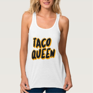 TACO QUEEN DAM MAMMA T-SHIRTS TANKTOP LINNE MED RACERBACK