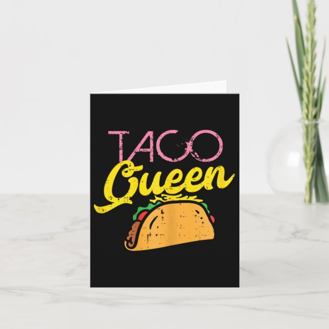 Taco Queen Rolig Cinco De Mayo Mexikansk Mat Matma Kort (Framsida)