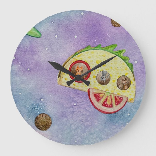 Taco Rocket Clock Stor Klocka (Framsida)