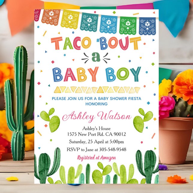 Taco 'Runt en Baby Shower Inbjudan Fiesta Inbjudan (Skapare uppladdad)