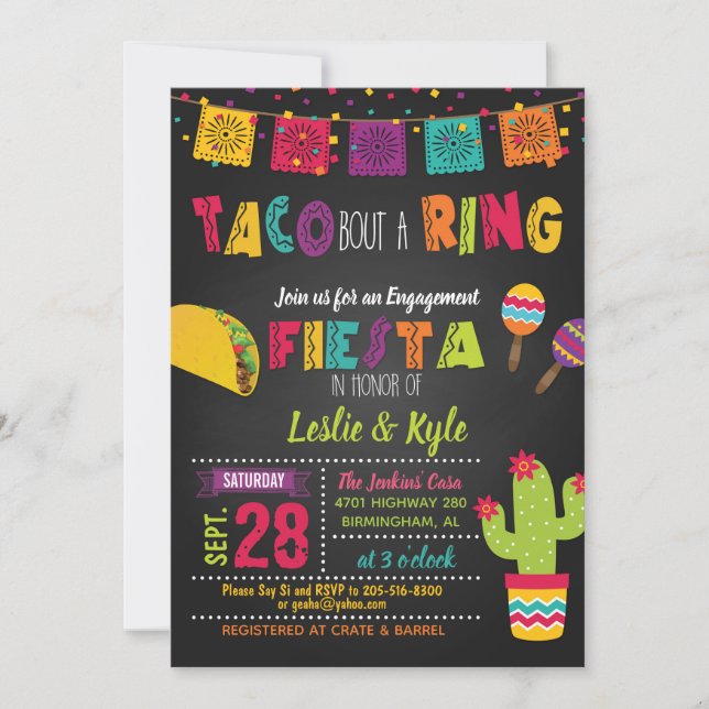 Taco runt en ring - Förlovningsfirande/Parfirande Inbjudningar (Framsida)