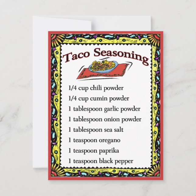 Taco Seasoning-kort, lägg till text (Framsida)