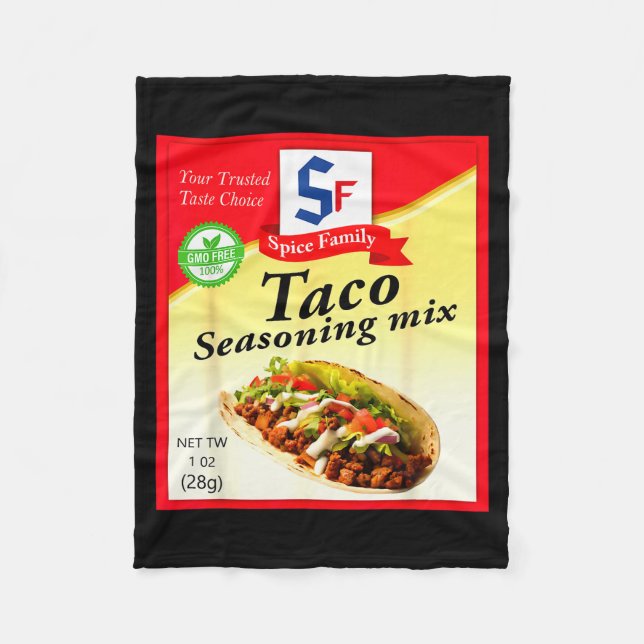 Taco Seasoning Mix Funny Mexico Cinco De Mayo Grou Fleecefilt (Framsidan)