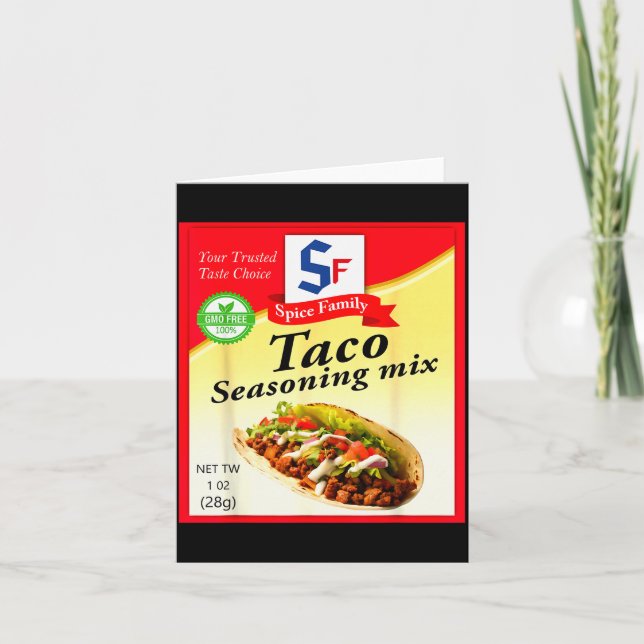Taco Seasoning Mix Funny Mexico Cinco De Mayo Grou Kort (Framsida)