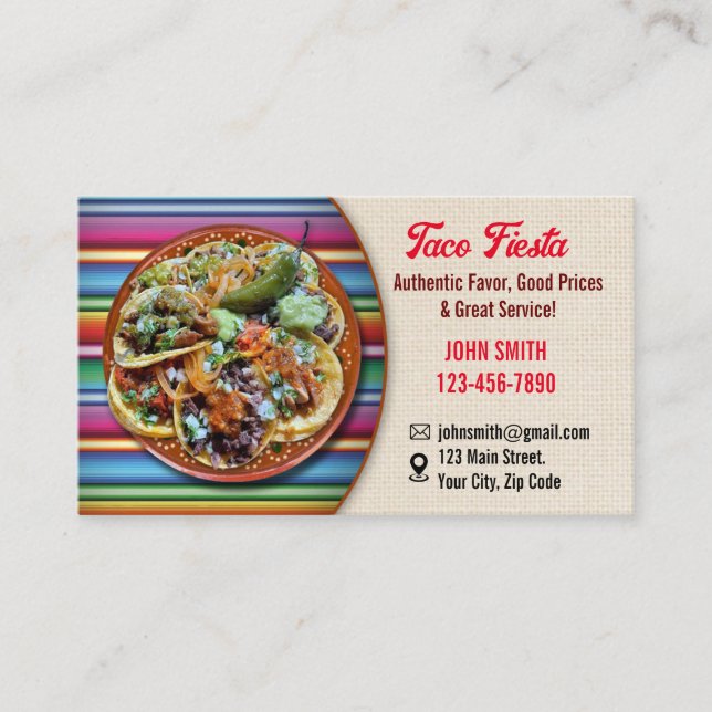 Taco Service Affärskorts Visitkort (Framsida)