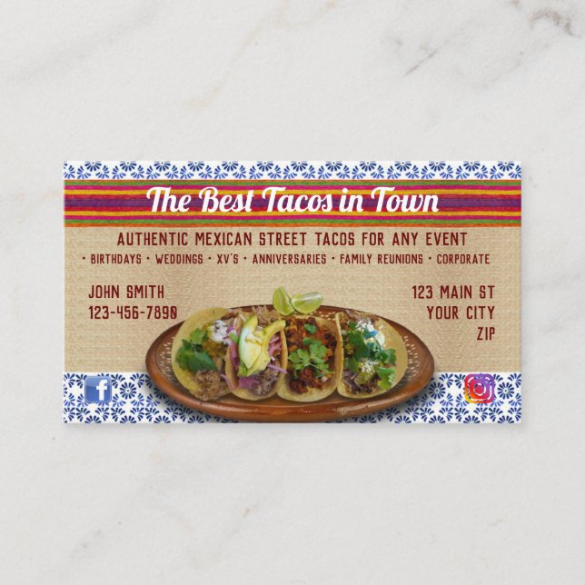 Taco Service Affärskorts Visitkort (Framsida)