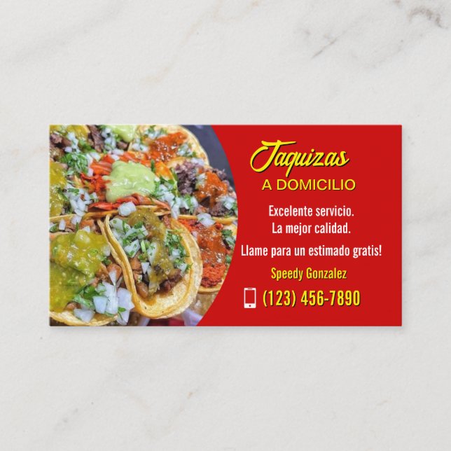 Taco service business cards visitkort (Framsida)
