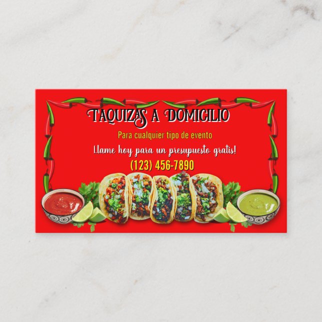 Taco service business cards visitkort (Framsida)