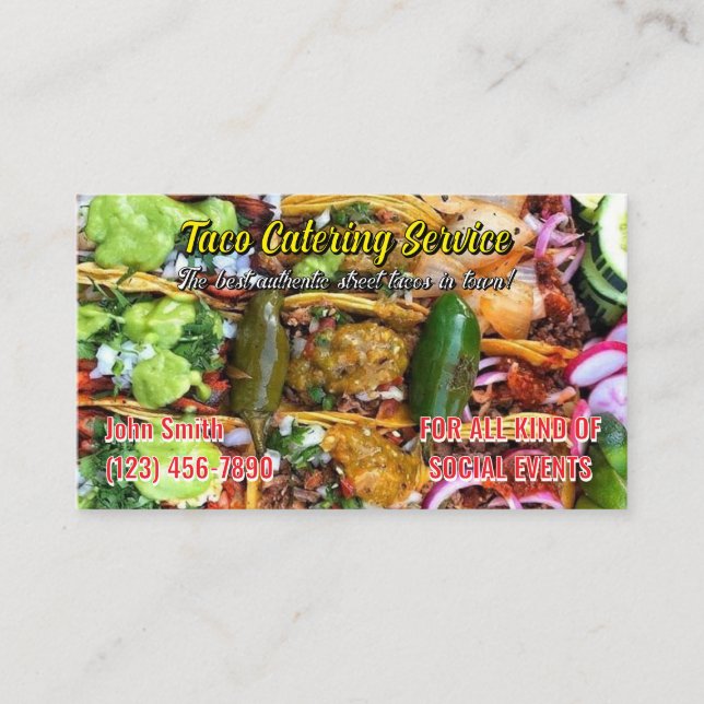 Taco service Business Cards Visitkort (Framsida)