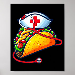 Taco sjuksköterska stetoskop cinco de mayo sjukskö poster