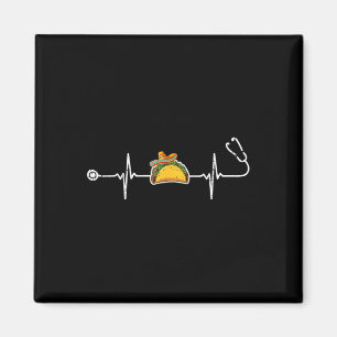 Taco Sombrero Heartslag Stethoscope Cinco De Mayo Magnet