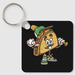 Taco Spela Baseball Softball Tacos Mexican Festi Nyckelring
