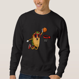 Taco spelar basket mexikansk Cinco De Mayo barn Lång Ärmad Tröja