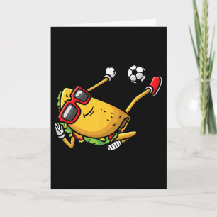 Taco spelar fotboll mexikansk Cinco De Mayo barn m Kort