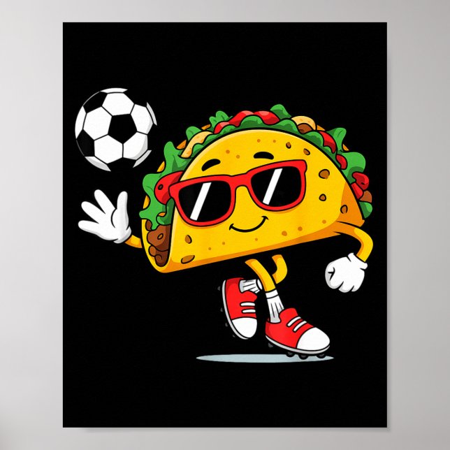 Taco spelar fotboll mexikansk cinco de mayo sombre poster (Framsidan)