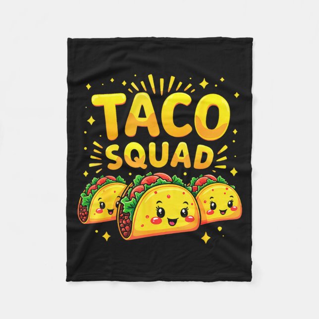 Taco-squad cinco de mayo mexikansk mat fiesta stäm fleecefilt (Framsidan)