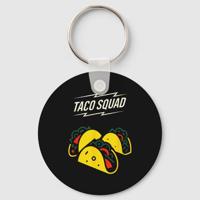 Taco-squad - cinco mayo rolig mexikansk mat  nyckelring (Framsida)