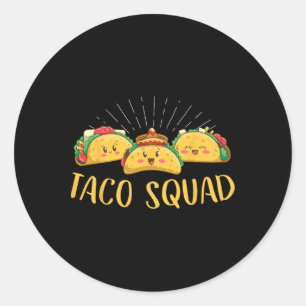 Taco Squad Funny Cinco De Mayo Mexican Food Foodie Runt Klistermärke