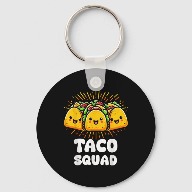 Taco Squad Funny Fiesta Group Mexican Food Design Nyckelring (Framsida)