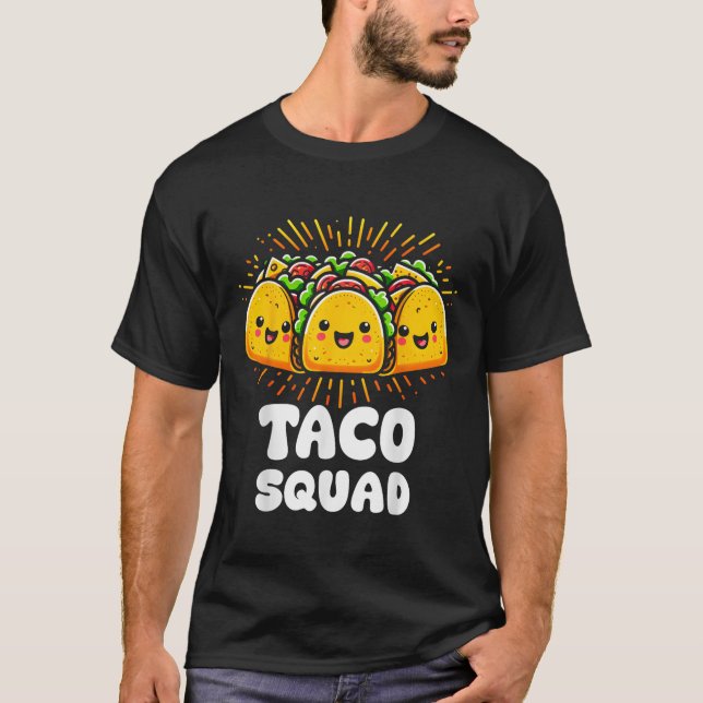 Taco Squad Funny Fiesta Group Mexican Food Design T Shirt (Framsida)
