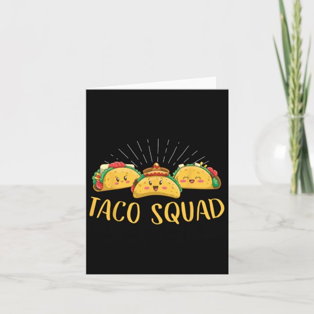 Taco Squad Roligt Cinco De Mayo Mexikansk Mat Matm Kort (Framsida)