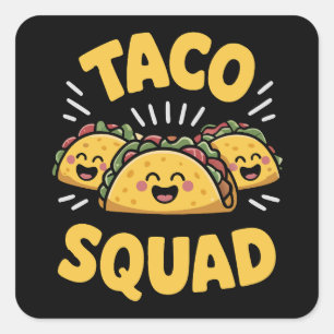 Taco Squad - Roligt Fiesta Crew Fyrkantigt Klistermärke