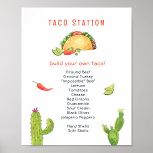 Taco station Taco Bröllopsdusch Poster