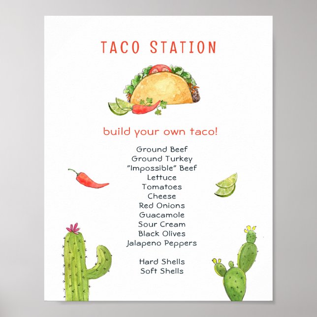 Taco station Taco Bröllopsdusch  Poster (Framsidan)