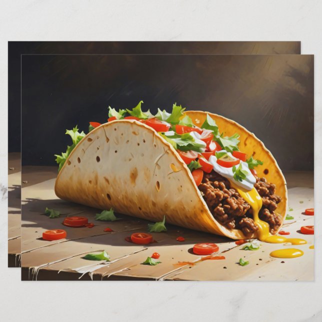 Taco Stilleben Scrapbookpapper (Fram/baksida)