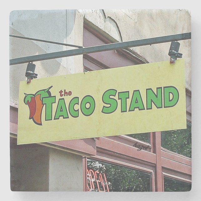 Taco Sto i Aten Georgia Marble Stone Underlägg. Stenunderlägg (Framsidan)