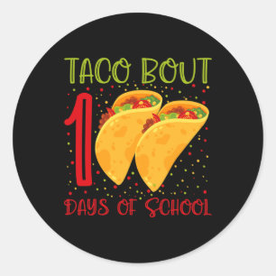 Taco-studentexamen 100 skoldagar 100 dagar Fu Runt Klistermärke
