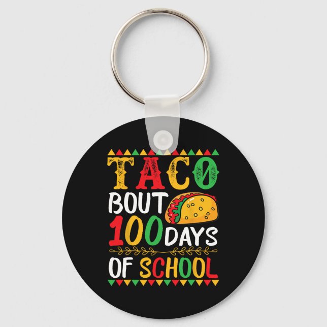 Taco-studentexamen 100 skoldagar 100 skoldag nyckelring (Framsida)