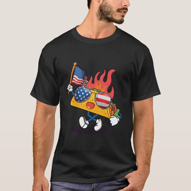 Taco Sunglasses American Flag Usa 4Th Of July T Shirt (Framsida)