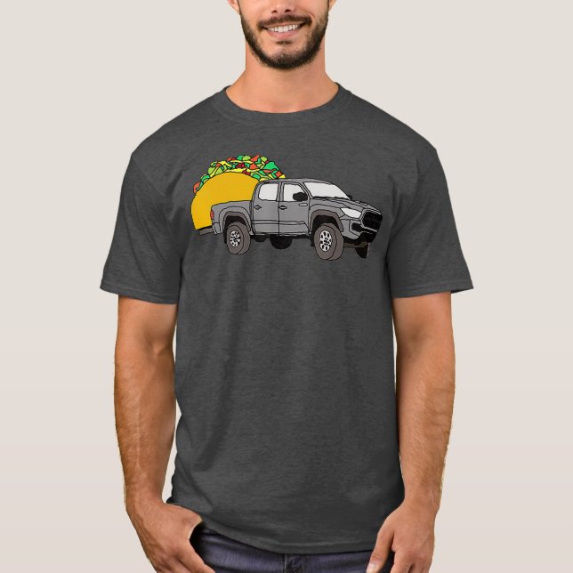 Taco Tacoma Lastbil TRD Överlandning på land 4x4 T Shirt (Framsida)