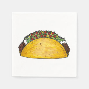 Taco Tacos skriver ut Napkin, mexikansk hård Snäck Pappersservett