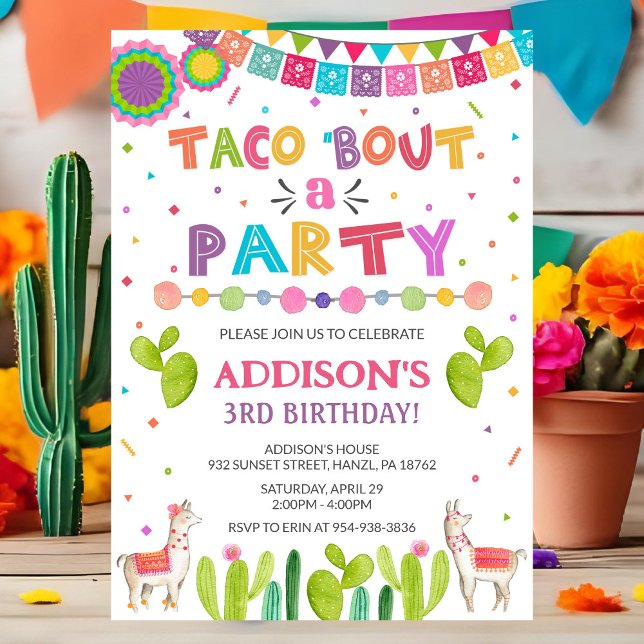 Taco Tala Om En Festinbjudan | Fiesta Födelsedag Inbjudningar (Skapare uppladdad)