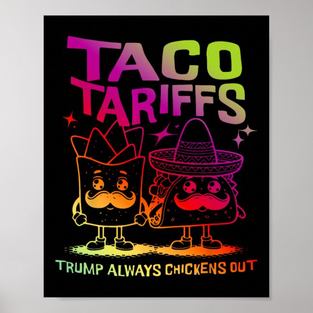 Taco Tarriffs Trump Always Chickens Out  Poster (Framsidan)