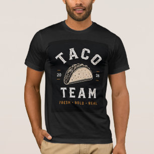 🌮 Taco Team Mexikanskt Restaurangpersonal Logotyp T Shirt
