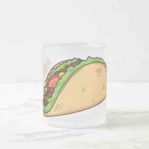 Taco tecknad illustration frostad glasmugg