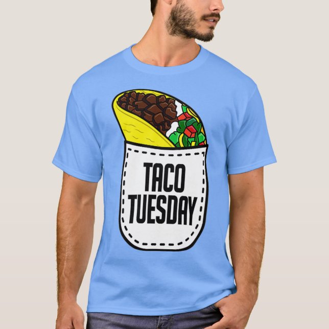 Taco Tee, mexikanska livsmedelspocket Taco T Shirt (Framsida)