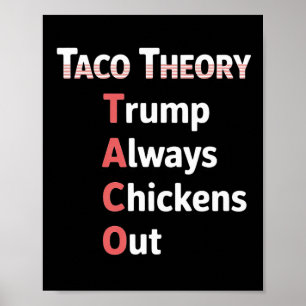 Taco teori Alltid kyckling ut Tacos Puns Poster