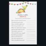 Taco & Tequila Fiesta Peles Shower Trivia-spel<br><div class="desc">Tacos och Tequila Mexican Fiesta Tema Möhippa/par dusch Trivia-spel med vattenfärgillustration av taco och margarita. Anpassa kortets baksida med parets namn och duschdatum.</div>