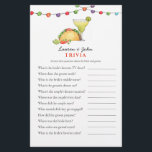 Taco & Tequila Fiesta Peles Shower Trivia-spel<br><div class="desc">Tacos och Tequila Mexican Fiesta Tema Möhippa/par dusch Trivia-spel med vattenfärgillustration av taco och margarita. Anpassa kortets baksida med parets namn och duschdatum.</div>