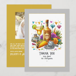 Taco & Tequila Mexikansk Fiesta Bröllop Tack Kort