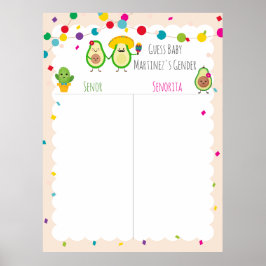 Taco ThGoded Baby Shower gissar Genderna Post Poster