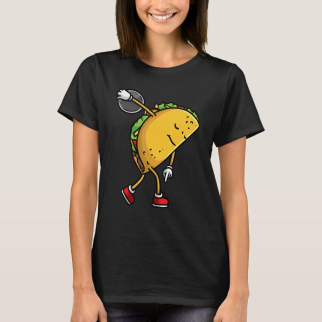 Taco Throwing Discus Thrower Mexican Food Cinco De T Shirt (Framsida)