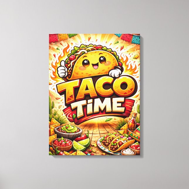 Taco Time - Fiesta Fiasco - Foodie Fiender Canvastryck (Framsida)
