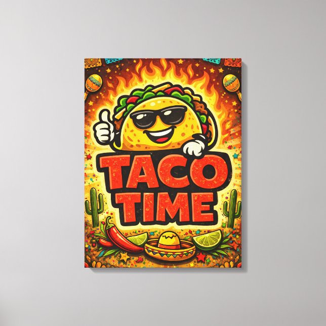 Taco Time - Fiesta Fiasco - Matvänner Canvastryck (Framsida)